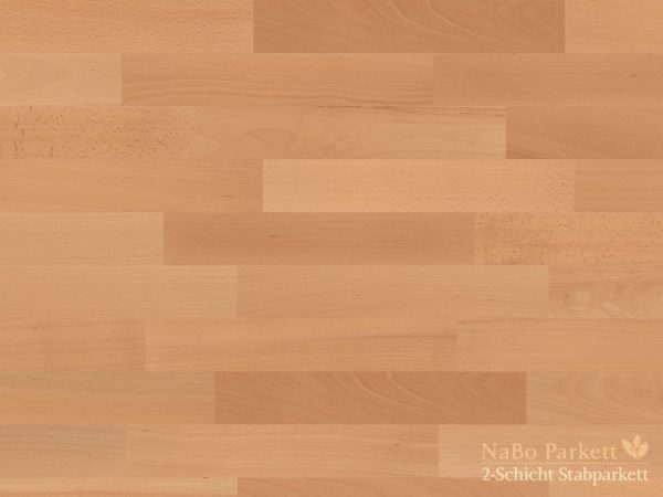 2-Schicht Parkett Buche Natur - matt lackiert - Einzelstab Parkett - NaBo Parkett