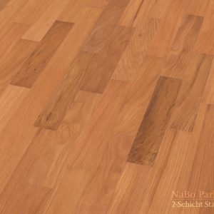 2-Schicht Parkett Doussie Select-Natur - natur geölt - Einzelstab Parkett Perspektive - NaBo Parkett