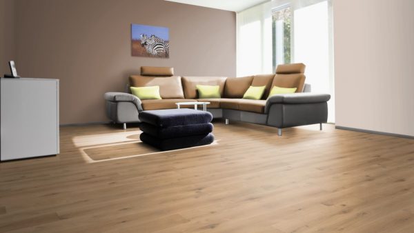 Massivholzdiele Eiche Markant - braun gespachtelt, geschliffen, leicht (5%) weiß vorgeölt - Ambiente 3 - NT Floors Leipzig
