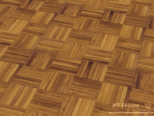 Mosaikparkett Kambala Iroko - Würfel - Massivparkett 8mm als Musterboden - NT Floors Leipzig