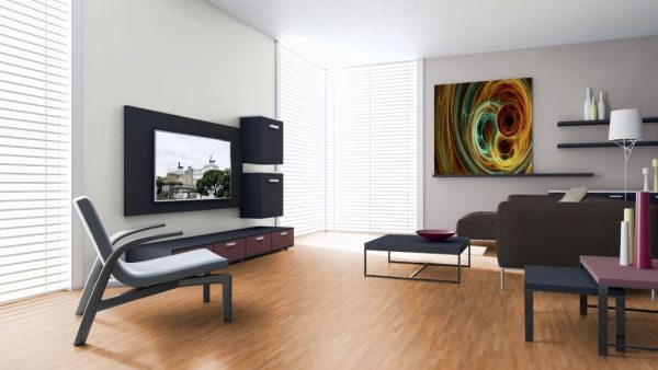 Mosaikparkett Kirschbaum amerikanisch - englischer Verband - Ambiente Wohnzimmer - NT Floors Leipzig