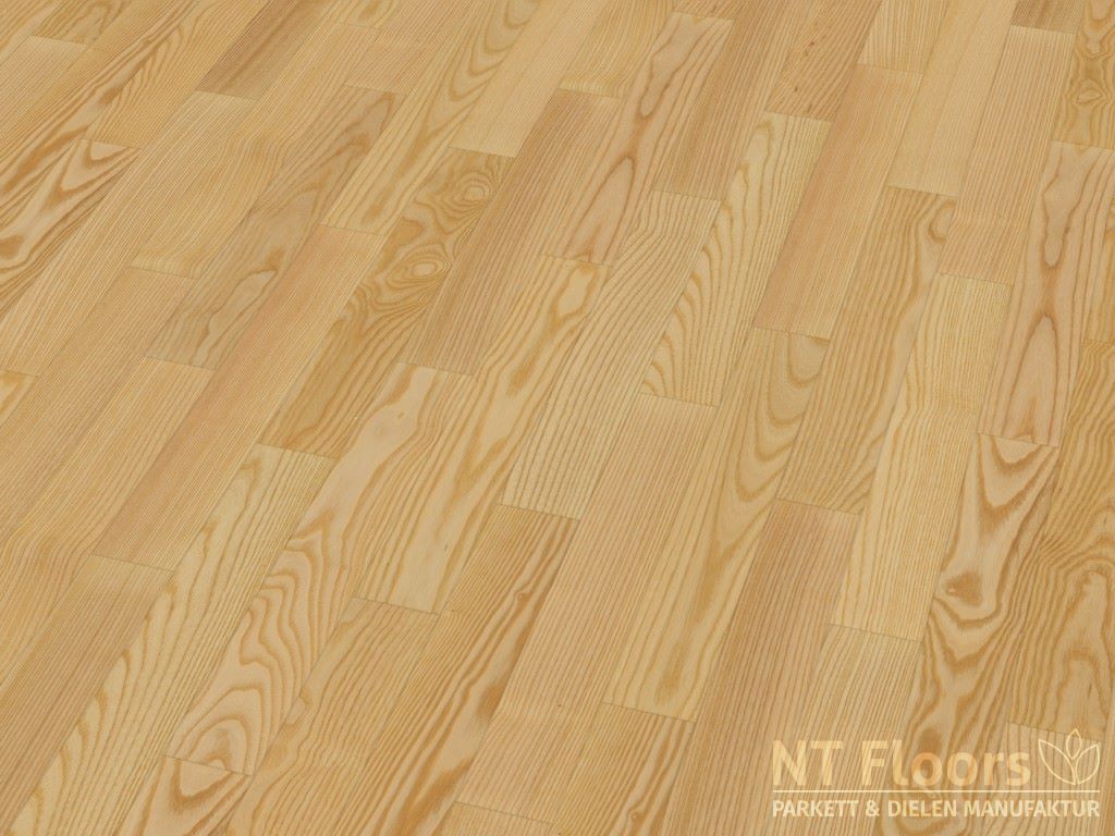 Stabparkett Esche Select-Natur, gebürstet natur geölt - 15/22 x 500 x 70mm - NT-Floors Parkett & Dielenmanufaktur Leipzig