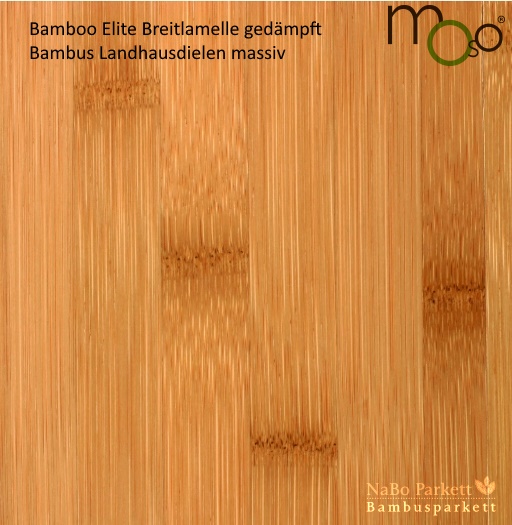 Bambus Landhausdielen massiv Breitlamelle gedämpft – Moso Elite - geschliffen lackiert - NaBo Parkett Bambusboden Leipzig