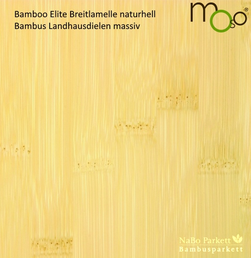 Bambus Landhausdielen massiv Breitlamelle naturhell – Moso Elite - geschliffen lackiert - NaBo Parkett Bambusboden Leipzig