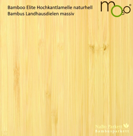 Bambus Landhausdielen massiv Hochkantlamelle naturhell – Moso Elite - geschliffen lackiert - NaBo Parkett Bambusboden Leipzig