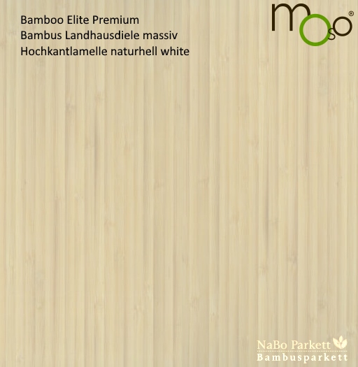 Bamboo Elite Premium Hochkantlamelle naturhell White – Moso Bambus Landhausdielen - geschliffen, weiß eingefärbt lackiert + vorgeölt mit Klick-System - NaBo Parkett Bambusboden Leipzig
