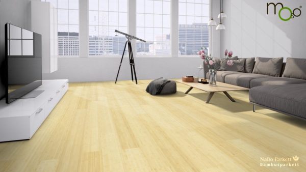 Moso Bamboo Elite - Bambus 3-Schicht Landhausdielen - Breitlamelle naturhell - Wohnzimmer, modern