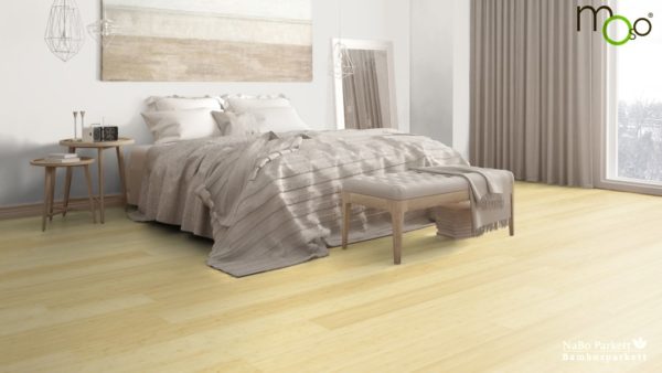 Moso Bamboo Elite - Bambus 3-Schicht Landhausdielen - Breitlamelle naturhell - Schlafzimmer, romantisch