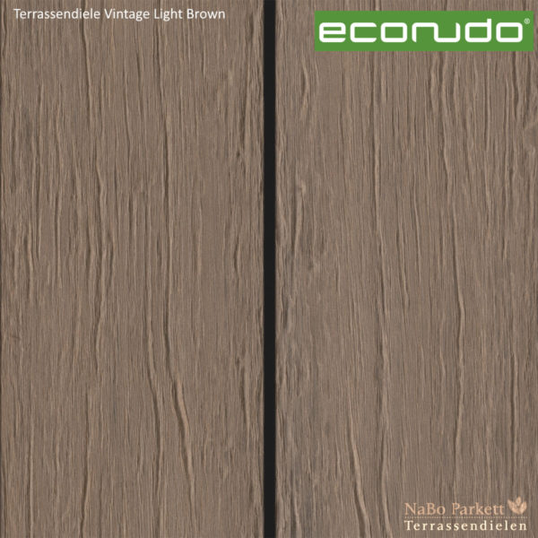 econudo Terrassendiele Light Brown Vintage - Bamboo composites + 3D Textur - NaBo Parkett Terrassendielen Leipzig