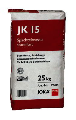 JOKA Zementspachtel JK15 standfest - feinkörniger Reparaturmörtel und Zement Spachtelmasse für beliebige Schichtdicken - NaBo Parkett Zubehör Leipzig