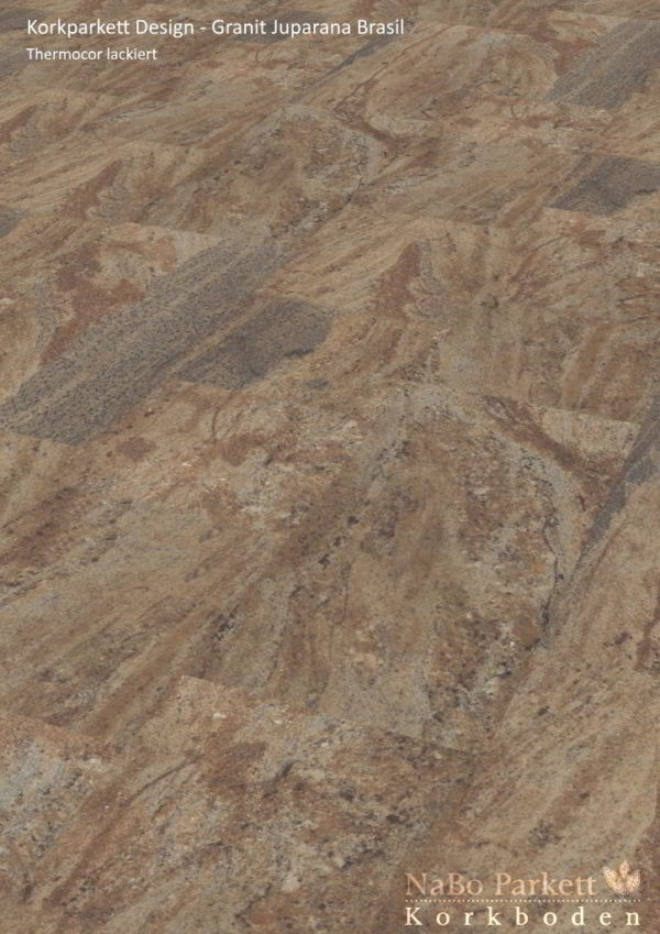Korkboden NATURA DESIGN - Granit Juparana Brasil, Thermocor lackiert - NaBo Parkett Corkstone Leipzig