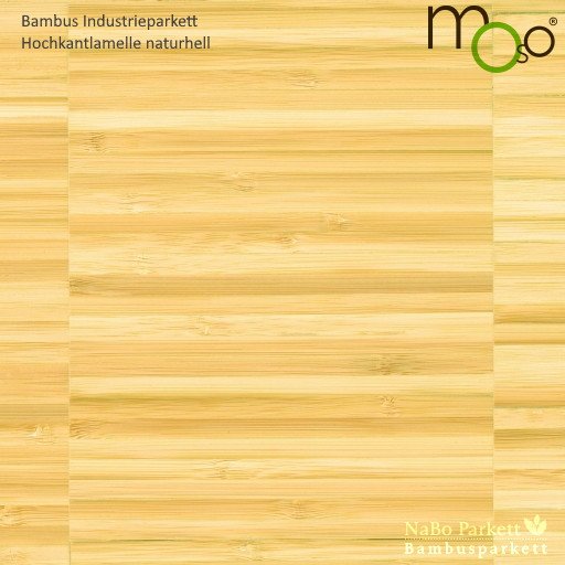 Bambus Industrieparkett Hochkantlamelle naturhell – Moso bamboo industriale - naturbelassen, roh - NaBo Parkett Bambusboden Leipzig