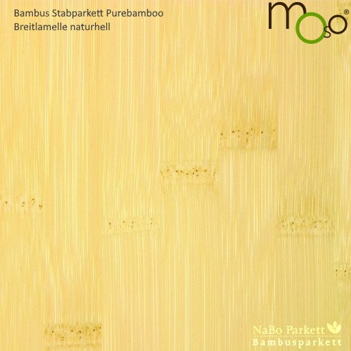 Bambus Stabparkett Breitlamelle naturhell – Moso purebamboo - geschliffen, lackiert - NaBo Parkett Bambusboden Leipzig