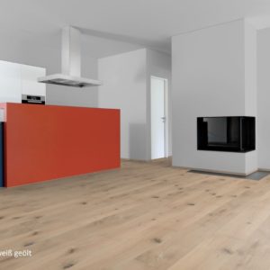 Schlossdiele Eiche Projekt weiß geölt - 3-Schicht Fertigparkett - NaBo Parkett Landhausdielen - Küche