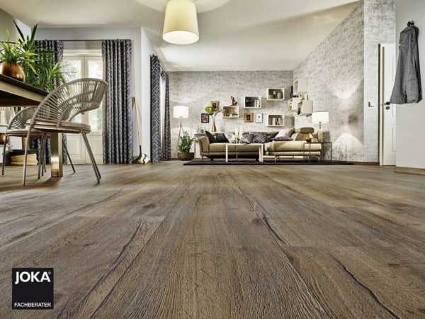 JOKA Laminatboden Skyline - Oak kolonial brown 5792 - 1-Stab Landhausdiele mit V2 Fase - Ambiente