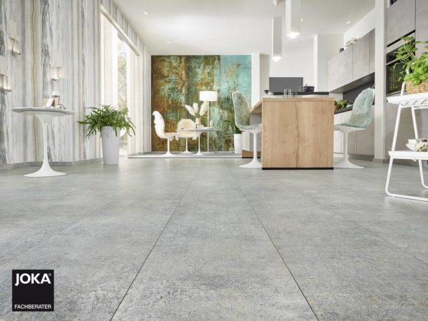 JOKA Laminatboden Skyline - Linen grey 5800 - Fliesendiele mit V5 Fase - Ambiente