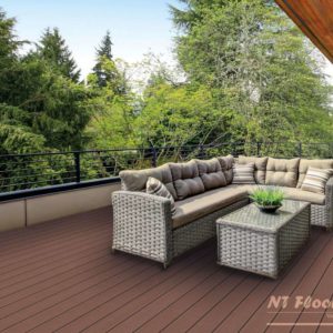 NT Floors WPC Terrassendiele hellbraun massiv - gebürstet - Ambiente