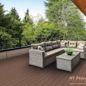 NT Floors WPC Terrassendielen - hellbraun gerillt