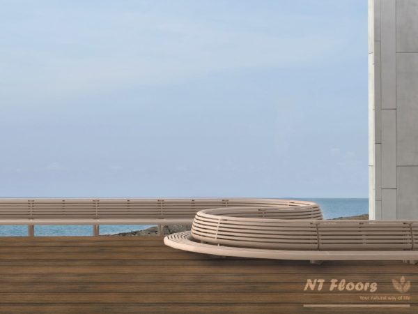 NT Floors WPC Terrassendiele Thermoeiche massiv - gebürstet - Ambiente