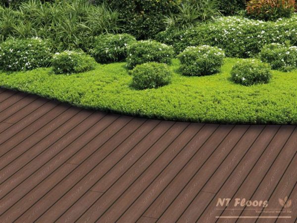 NT Floors WPC Terrassendiele Thermoeiche massiv - Holzstruktur - Ambiente