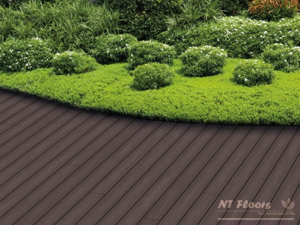 NT Floors WPC Terrassendiele Thermoesche massiv - Holzstruktur - Ambiente