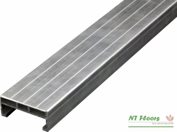 Aluminium Unterkonstruktruktion für Holzterrassen - 24 x 58 x 4000mm - pressblank mit Spezialschraubnuten