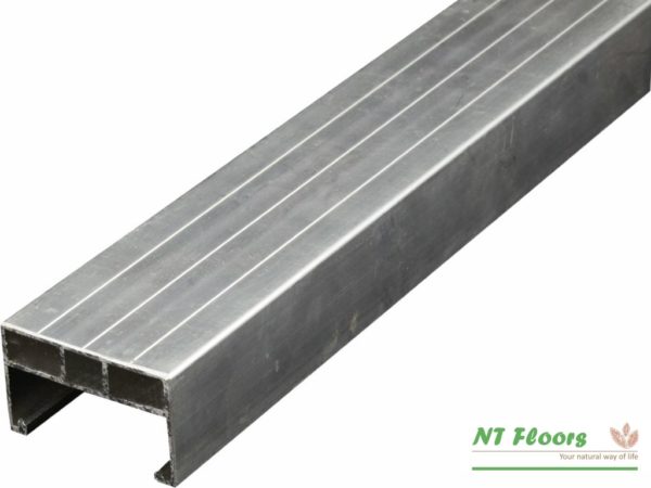 Aluminium Unterkonstruktruktion für Holzterrassen - 38 x 58 x 4000mm - pressblank mit Spezialschraubnuten