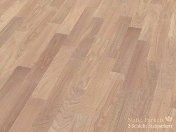 2-Schicht Parkett Eiche natur - weiß geölt - Einzelstab Parkett Perspektive - NaBo Parkett