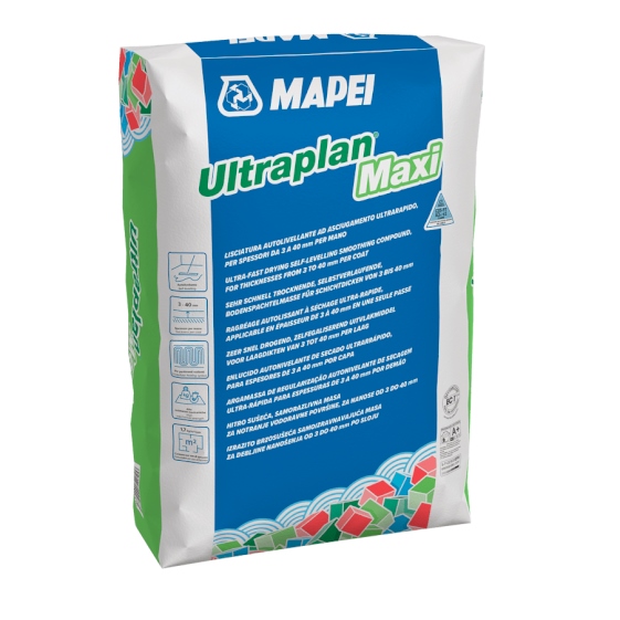Mapei Dickschicht Spachtelmasse Ultraplan Maxi - zementär Spachteln von 3,0 - 40,0mm unter Bodenbelägen, Parkett + Massivholzdielen - NT Floors Parkett & Dielenmanufaktur Leipzig