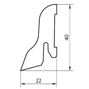 Sockelleiste furniert 22x40mm - NT Floors Massivholzleisten mit Deckfurnier - Profilzeichnung