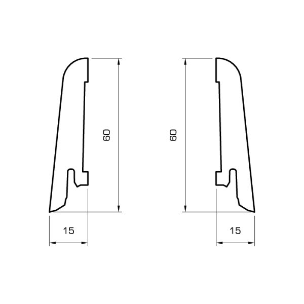 Sockelleiste furniert 22x45mm - NT Floors Massivholzleisten mit Deckfurnier - Profilzeichnung