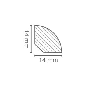 Viertelstab Leiste massiv 14x14mm - Profilzeichnung