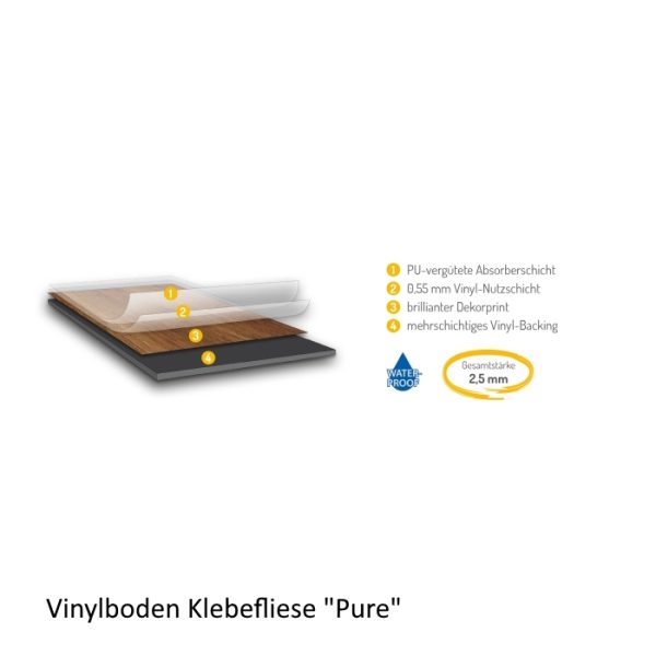 Vinylboden Klebefliese MAXIMO PURE - NaBo Parkett Leipzig