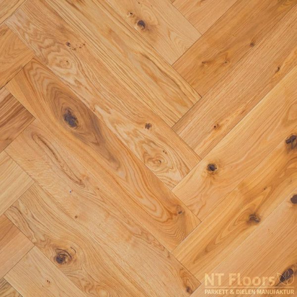 NT Floors 2-Schicht Fertigparkett Eiche Fischgrät Markant - natur vorgeölt