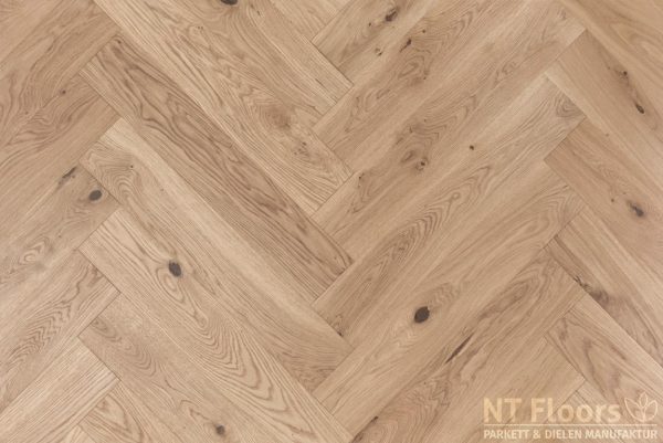 NT Floors 2-Schicht Fertigparkett Eiche Fischgrät Natur - naturbelassen roh