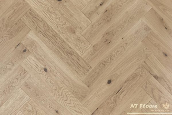 NT Floors 2-Schicht Fertigparkett Eiche Fischgrät Natur - naturbelassen, roh