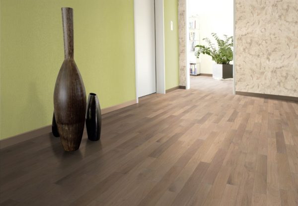 Stabparkett Eiche Naturell - 15-22mm, Ambiente Diele - geschliffen, weiß vorgeölt - NT Floors Massivparkett