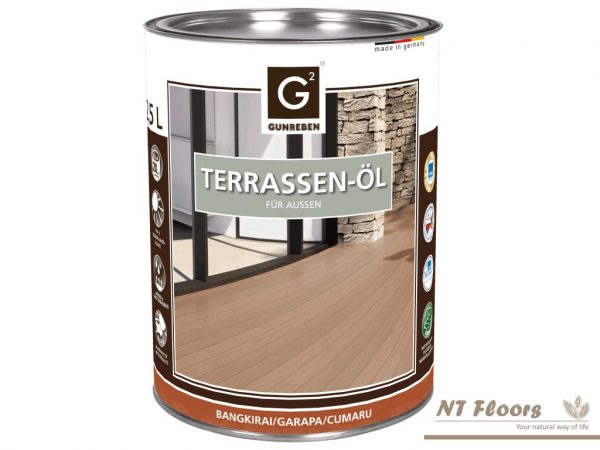 Terrassenöl Bangkirai Garapa Cumaru - pigmentiertes Öl für den Außenbereich - NT Floors