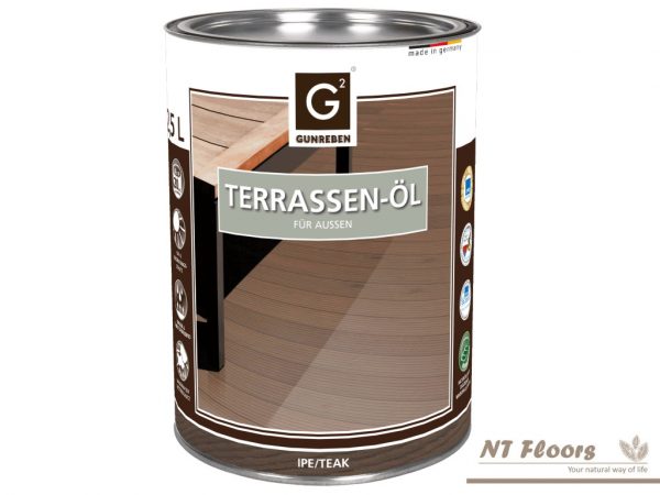 Terrassenöl IPE Teak - pigmentiertes Öl für den Außenbereich - NT Floors