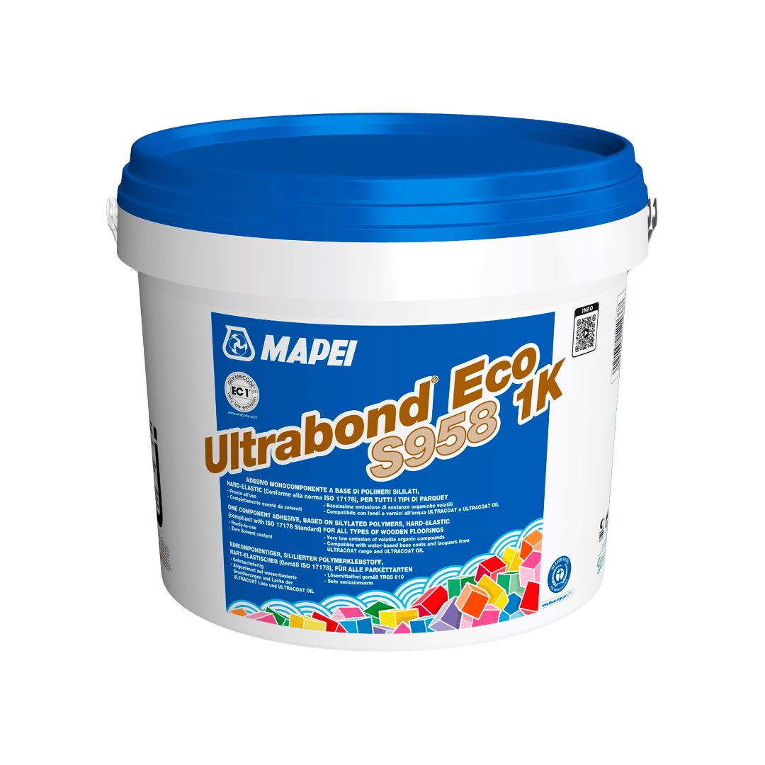 Mapei Parkettlebstoff Ultrabond ECO S958 1K - einkomponentiger, hart-elastischer SMP Parkettkleber - NaBo Parkett Leipzig