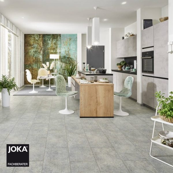 JOKA Laminatboden Skyline - Linen grey 5800 - Fliesendiele mit V5 Fase - Ambiente