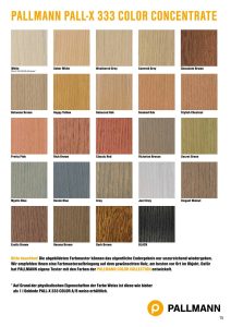Farbübersicht Pallmann Pall-X 333 CColor Concentrate