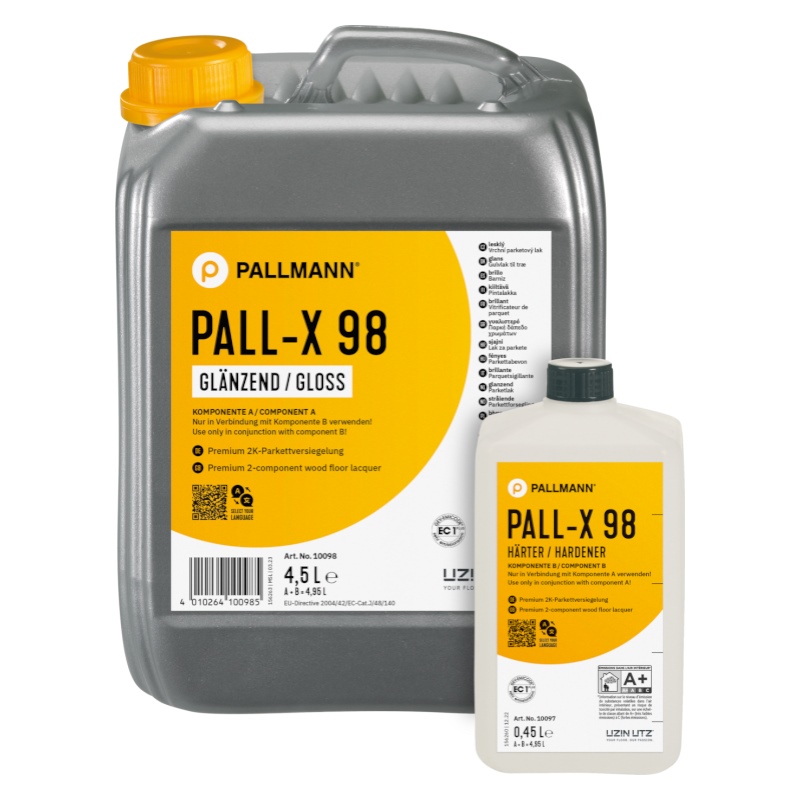 Pallmann Parkettlack PALL-X 98 glänzend - 2K (zweikomponentig) Versiegelung für Parkett und Holzböden
