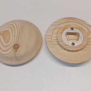 Trinkglas Holz Deckel Lärche 3 Stück im Set , davon 1 Stück mit integriertem Flaschenöffner - Handarbeit - gedrechselt, fein geschliffen + gebürstet, geölt - Fründ Massivholzdesign