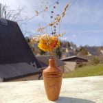 Holzvase Amphore Miniatur - Blumenvase aus Kirsche europäisch - für Trockengräser und Trockenblumen - von Hand gedrechselt - Fründ Massivholz Design