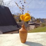 Holzvase Amphore Miniatur - Blumenvase aus Kirsche europäisch - für Trockengräser und Trockenblumen - von Hand gedrechselt - Fründ Massivholz Design