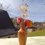 Holzvase Flakon Miniatur - Blumenvase aus Kirsche europäisch - für Trockengräser und Trockenblumen - von Hand gedrechselt - Fründ Massivholz Design