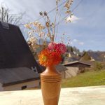 Holzvase Flakon Miniatur - Blumenvase aus Kirsche europäisch - für Trockengräser und Trockenblumen - von Hand gedrechselt - Fründ Massivholz Design