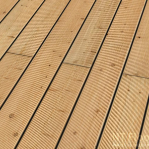 Holz Terrassendiele Lärche kanadisch gerillt A/B KD - Sichtseite fein gerillt - NT Floors Leipzig