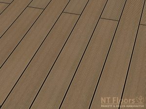 WPC Terrassendiele mandelbraun massiv - SOLID mandelbraun fein gerillt (Sichtseite) - NT Floors Leipzig